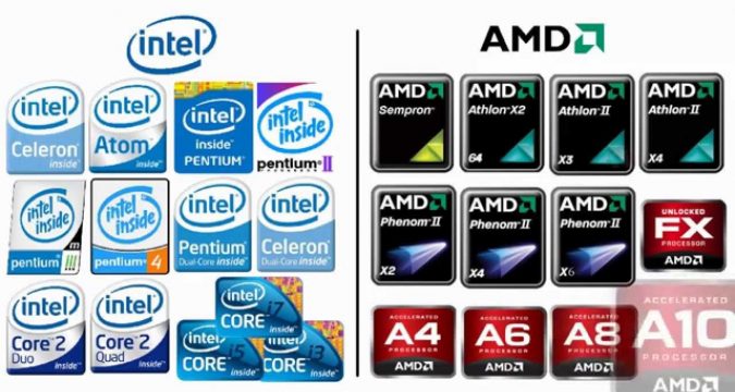 معالج Intel أو معالج AMD