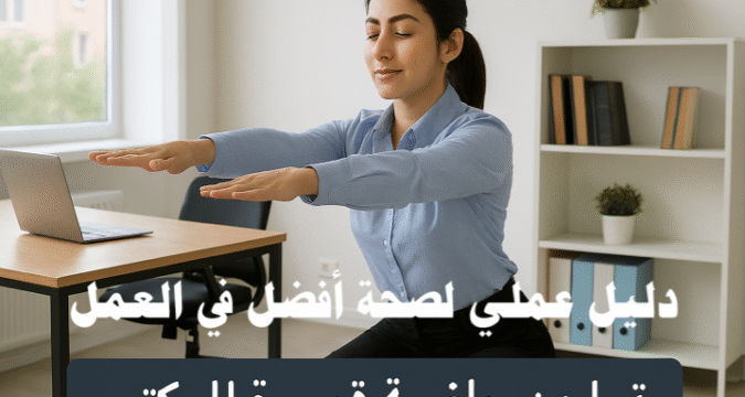 تمارين رياضية قصيرة للمكتب تمارين التمدد اللياقة البدنية في العمل الوقاية من آلام الظهر النشاط المكتبي تحسين التركيز الراحة النفسية الجلوس الطويل الطاقة اليومية تمارين بسيطة في المكتب شد البطن أثناء الجلوس القرفصاء المكتبية تمارين الرقبة مرونة العمود الفقري رفع الكعب المشي في المكتب التمارين الذهنية تخفيف التوتر في العمل