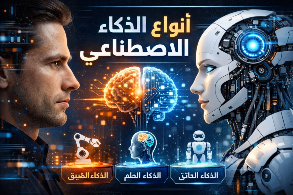أنواع الذكاء الاصطناعي

 تصنيفات الذكاء الاصطناعي

 الذكاء الاصطناعي الضيق

 الذكاء العام AGI

 الذكاء الفائق ASI.

الفرق بين الذكاء الضيق والعام

 أمثلة على الذكاء الاصطناعي في الحياة اليومية

 مستقبل الذكاء الاصطناعي

 تحديات الوصول إلى AGI.

كيف تختار نوع الذكاء الاصطناعي المناسب لمشروعك

ما هي حدود الذكاء الاصطناعي الحالي

هل سيتفوق الذكاء الاصطناعي على البشر يومًا.

متى يظهر الذكاء الاصطناعي العام؟ 

هل يستطيع ChatGPT التفكير مثل البشر؟ 

ما الفرق بين التعلم العميق والذكاء العام؟