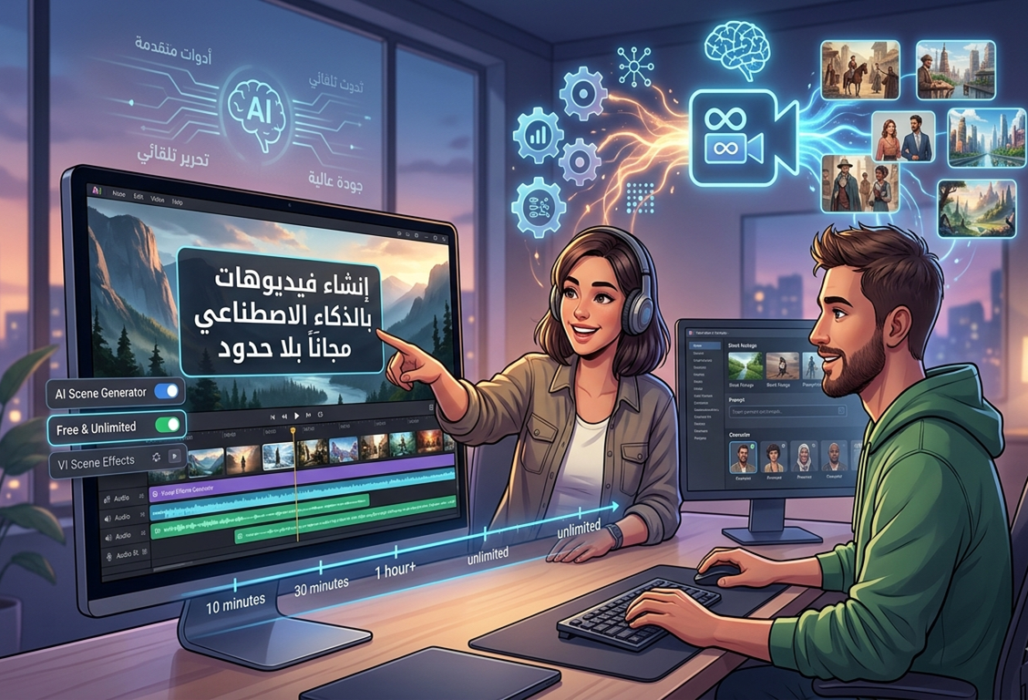 إنشاء فيديوهات طويلة بالذكاء الاصطناعي مجانا فيديوهات طويلة بالذكاء الاصطناعي ذكاء اصطناعي للفيديو أدوات مجانية لصنع الفيديو أرباح اليوتيوب من الذكاء الاصطناعي توليد الفيديوهات بالذكاء الاصطناعي مونتاج فيديو بالذكاء الاصطناعي سكريبت فيديو بالذكاء الاصطناعي صوت ذكاء اصطناعي عربي إنتاج فيديوهات احترافية مجانًا ربح المال من الفيديوهات الطويلة استراتيجيات توزيع الفيديو دخل سلبي من اليوتيوب التسويق بالعمولة للفيديو قنوات يوتيوب بالذكاء الاصطناعي إنشاء محتوى تلقائي