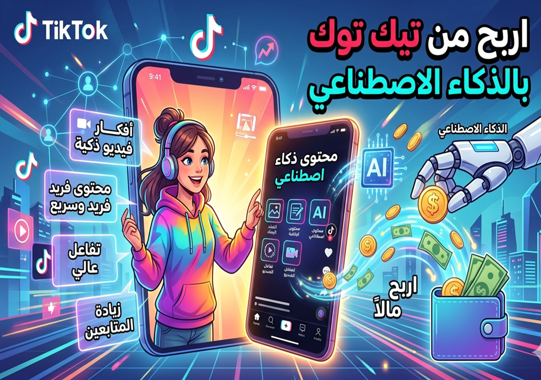 الربح من تيك توك بالذكاء الاصطناعي أرباح تيك توك اليومية فيديوهات ذكاء اصطناعي محتوى تيك توك فيروسي صناعة المحتوى بالذكاء الاصطناعي صندوق إبداع تيك توك أدوات ذكاء اصطناعي للمونتاج يوتيوب شورتس أرباح تسويق بالعمولة تيك توك قنوات تيك توك مربحة إنستغرام ريلز ذكاء اصطناعي كيف أربح من تيك توك بدون تصوير وجهي أفضل أدوات الذكاء الاصطناعي لفيديوهات تيك توك القصيرة طريقة الوصول إلى 100 دولار يومياً من تيك توك الربح من تيك توك بالذكاء الاصطناعي للمبتدئين خطوة بخطوة إعادة نشر فيديو تيك توك على يوتيوب شورتس لزيادة الدخل تجربتي الحقيقية مع صندوق إبداع تيك توك والذكاء الاصطناعي أخطاء قاتلة في الربح من تيك توك باستخدام الذكاء الاصطناعي كيف أنشئ فيديوهات تيك توك بالذكاء الاصطناعي في 10 دقائق أرباح تيك توك من الدول العربية بدون خبرة سابقة خطة إنتاج محتوى أسبوعية للربح من تيك توك بالذكاء الاصطناعي