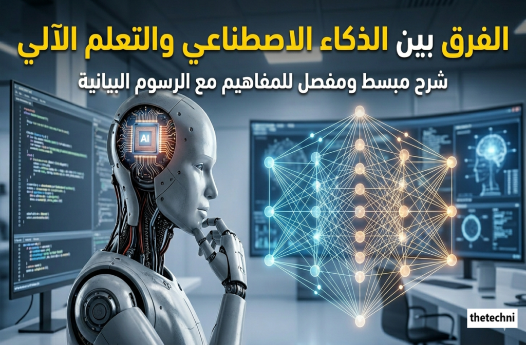 الفرق بين AI و ML

الفرق بين الذكاء الاصطناعي والتعلم الآلي

تعلم الآلة مقابل الذكاء الاصطناعي

مفهوم الذكاء الاصطناعي

أنواع التعلم الآلي

تطبيقات الذكاء الاصطناعي

ما الفرق بين الذكاء الاصطناعي والتعلم الآلي ببساطة

كيف نميز بين تقنيات AI و Machine Learning

هل التعلم الآلي جزء من الذكاء الاصطناعي

أمثلة واقعية على الفرق بين الذكاء الاصطناعي والتعلم الآلي

هل يمكن وجود ذكاء اصطناعي بدون تعلم آلي

هل التعلم الآلي هو نفسه الذكاء الاصطناعي؟

ما علاقة التعلم العميق بالذكاء الاصطناعي؟

متى نستخدم التعلم الآلي بدل الذكاء الاصطناعي؟

من أين أبدأ تعلم الذكاء الاصطناعي أو التعلم الآلي؟