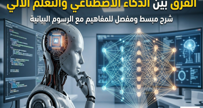الفرق بين AI و ML الفرق بين الذكاء الاصطناعي والتعلم الآلي تعلم الآلة مقابل الذكاء الاصطناعي مفهوم الذكاء الاصطناعي أنواع التعلم الآلي تطبيقات الذكاء الاصطناعي ما الفرق بين الذكاء الاصطناعي والتعلم الآلي ببساطة كيف نميز بين تقنيات AI و Machine Learning هل التعلم الآلي جزء من الذكاء الاصطناعي أمثلة واقعية على الفرق بين الذكاء الاصطناعي والتعلم الآلي هل يمكن وجود ذكاء اصطناعي بدون تعلم آلي هل التعلم الآلي هو نفسه الذكاء الاصطناعي؟ ما علاقة التعلم العميق بالذكاء الاصطناعي؟ متى نستخدم التعلم الآلي بدل الذكاء الاصطناعي؟ من أين أبدأ تعلم الذكاء الاصطناعي أو التعلم الآلي؟
