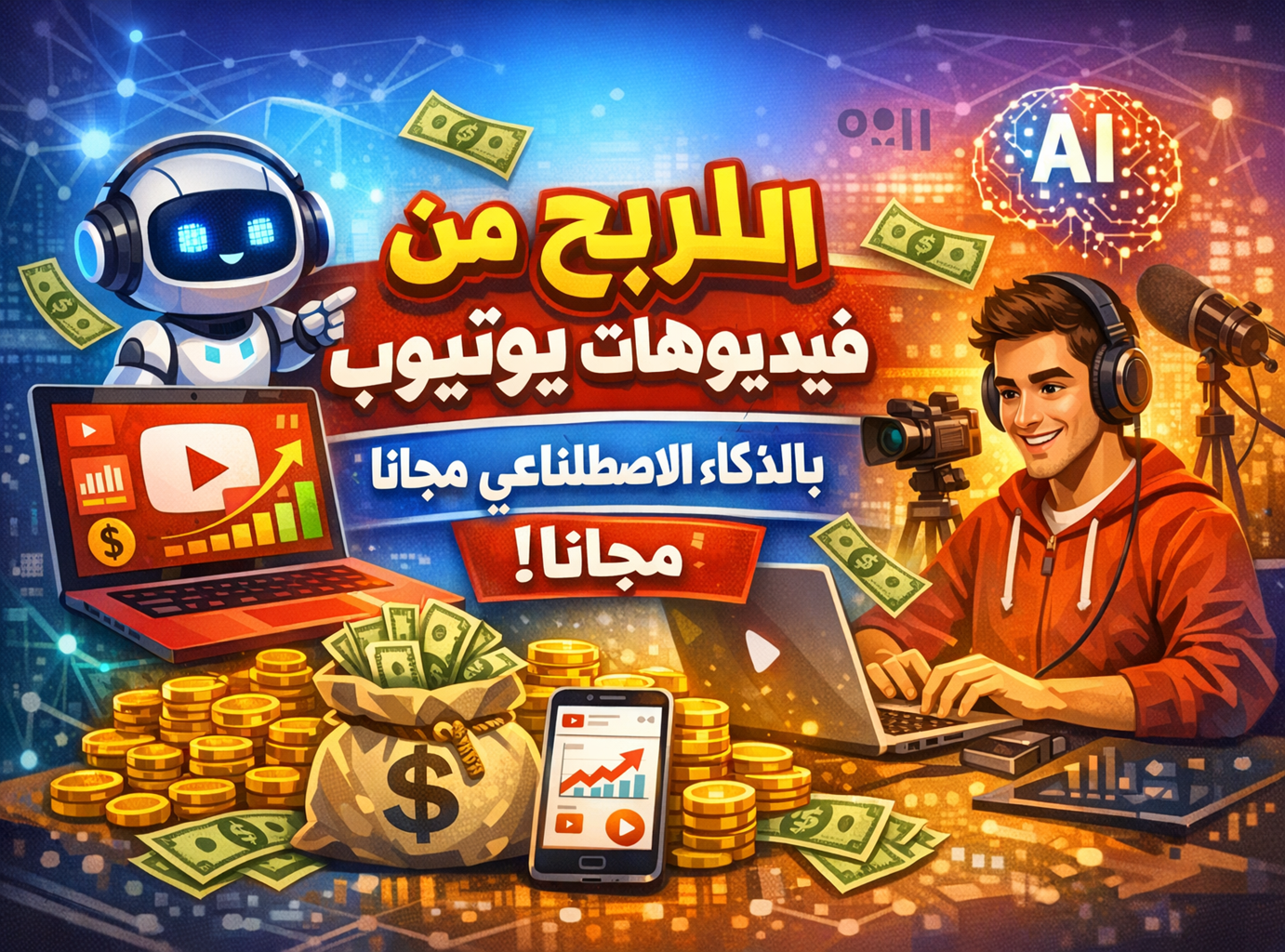 فيديوهات بوتيوب بالذكاء الاصطناعي مجانا ربح المال من يوتيوب إنشاء فيديوهات بالذكاء الاصطناعي أدوات ذكاء اصطناعي مجانية للفيديو أرباح يوتيوب 100 دولار يوميا فيديوهات قصيرة تيك توك تحسين محركات البحث يوتيوب سكريبتات فيديو ChatGPT تعليق صوتي ElevenLabs مونتاج فيديو بالذكاء الاصطناعي قنوات يوتيوب متعددة التسويق بالعمولة على يوتيوب إعادة تدوير المحتوى فيديوهات ريلز فيسبوك صندوق مبدعي تيك توك أرباح سلبية من الإنترنت صناعة محتوى احترافي مجاناً الربح من الشورتس استراتيجيات نشر الفيديو تجنب حقوق النشر على يوتيوب قصص نجاح يوتيوب بالذكاء الاصطناعي