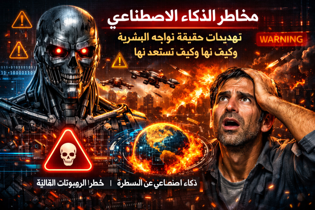 مخاطر الذكاء الاصطناعي

 أضرار الذكاء الاصطناعي

 سلبيات الذكاء الاصطناعي

تهديدات الذكاء الاصطناعي

مخاطر تعلم الآلة

 أخطار الخوارزميات

 مشاكل الذكاء الاصطناعي

 فقدان الوظائف، الأسلحة الذكية

 أخلاقيات الذكاء الاصطناعي

 تنظيم الذكاء الاصطناعي

 الأمان السيبراني للأنظمة الذكية

ما هي مخاطر الذكاء الاصطناعي؟

 كيف نقلل من مخاطر الذكاء الاصطناعي؟ 

هل الذكاء الاصطناعي خطير على البشرية؟ 

ما الفرق بين مخاطر الذكاء الاصطناعي العامة والخاصة؟